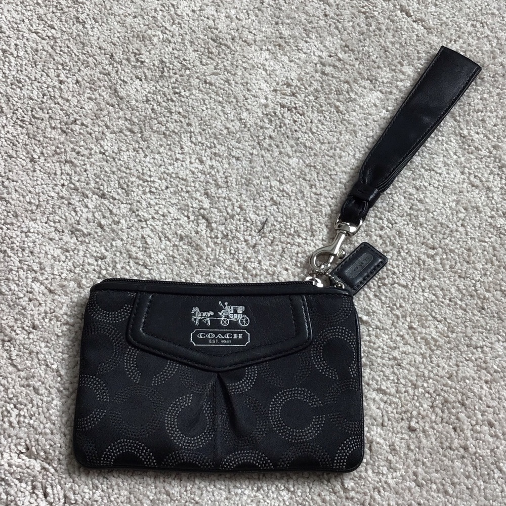 Coach Black Signature Wristlet